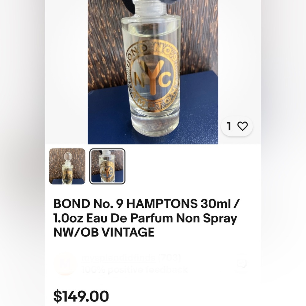 Bond No. 9 New York Perfume with Gold Cap - Picture 3 of 3